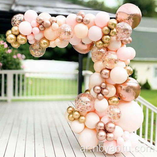 134pcs Macaron Orange Arch Kit Ballons Metallic Chrome